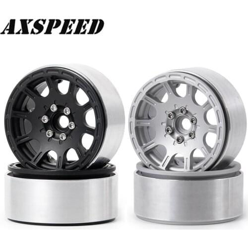 AXSPEED 1.9inch Wheel Rims Alloy Beadlock Wheel Hubs for 1/10 Axial SCX10 D90 CC01 RC Crawler Car Parts