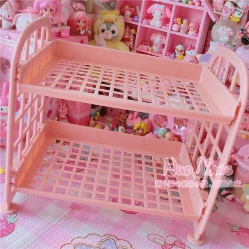 Cute Pink dolls container furniture accessories collections for girls cosmetic gifts doll house basket DIY