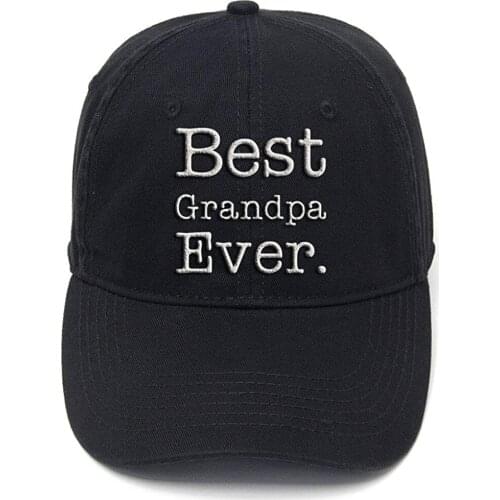 Lyprerazy Printing Best Grandpa Ever Grandpa Gift Washed Cotton Adjustable Men Women Unisex Hip Hop Cool Flock Baseball Cap
