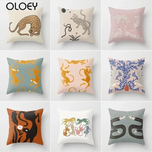 New hot single-sided printing polyester home pillow cover sofa cushion cover Leopard Race Throw Pillow office chair pillowcase