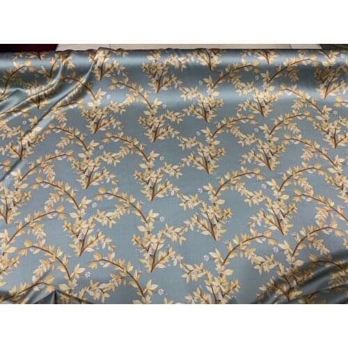 New Printed Silk Satin Fabric Mulberry Silk Stretch Elegant Cheongsam Dress Silk Scarf Clothing Fabric