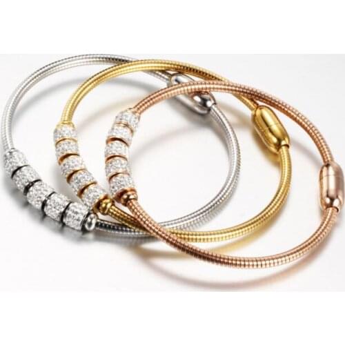 Drop shipping Fashion Woman Bracelet and Bangles With Magnetic Clasp Women Stainless Steel Bracelet Bangles Jewelry Wholesale