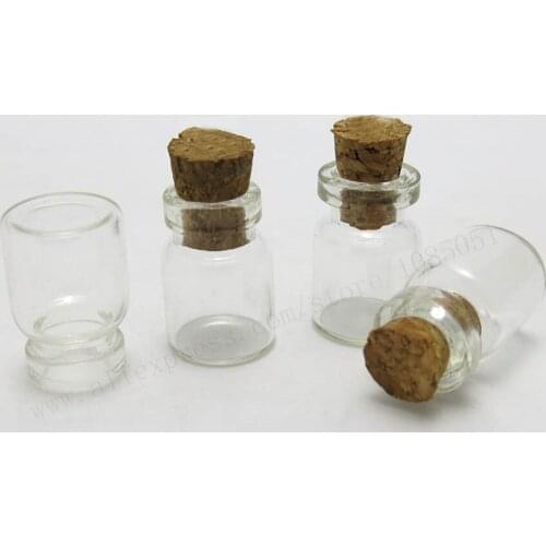 Promoiton!! 20pcs/lot 0.6ml Clear Glass vial with wood cork mini glass bottle small Glass Wishing lucky Bottle 121806