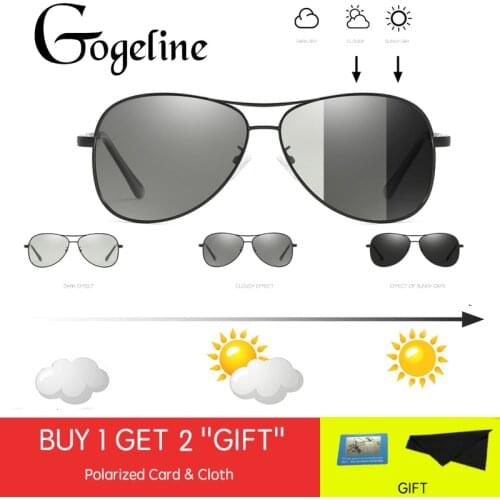 2020 Photochromic Sunglasses Men Polarized Chameleon Discoloration Driving aviation Sun glasses for men women UV400 metal frame
