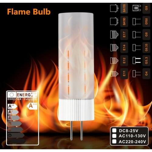 LED G4 fire flame bulb novel lamp for club bar or indoor lighting or wall lighting application also for outdoor lawn lighting