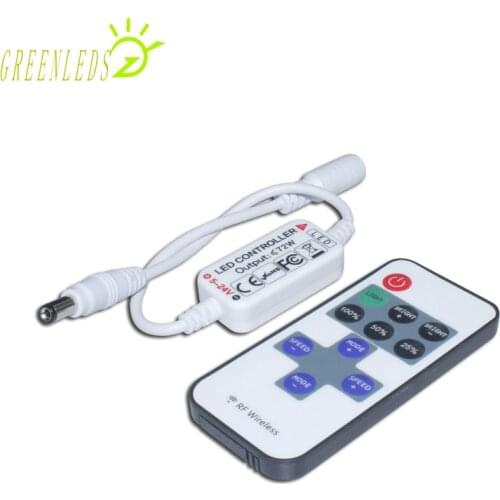 LED RF remote 11 keys Single Color Controller DC5-24V 6A JM-RFMINIS-01 Dimmer with One Year Warranty
