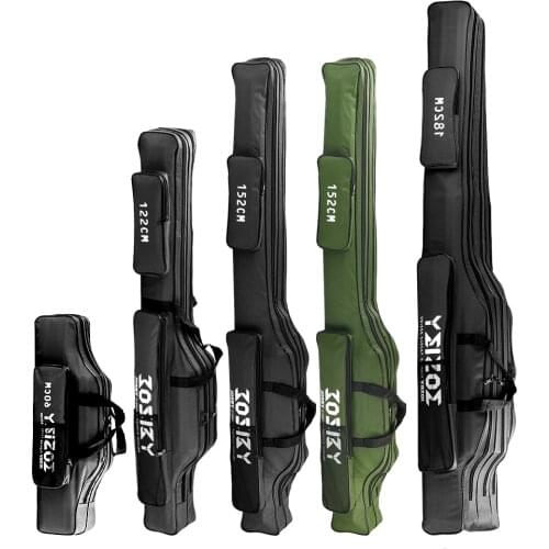 Multi-purpose Outdoor Sports Zipper Foldable Carp Portable Fishing Pole Bag Protective Case Storage Bags 60/100/122/150/152/182