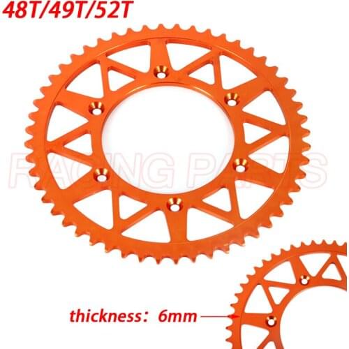 CNC 48T 49T 52T Rear Chain Sprocket For KTM EXC SX XC XCW XCF SMR SXF XCFW 125 150 200 250 300 350 450 525 530 660 690