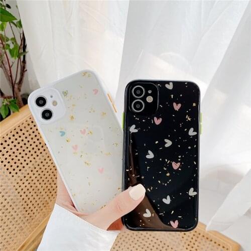 Camera Lens Protection Case for iPhone 12 Mini 11 Pro Max XR X XS SE 2020 7 8 Plus Capa Cute Epoxy Love Pattern Shockproof Cover