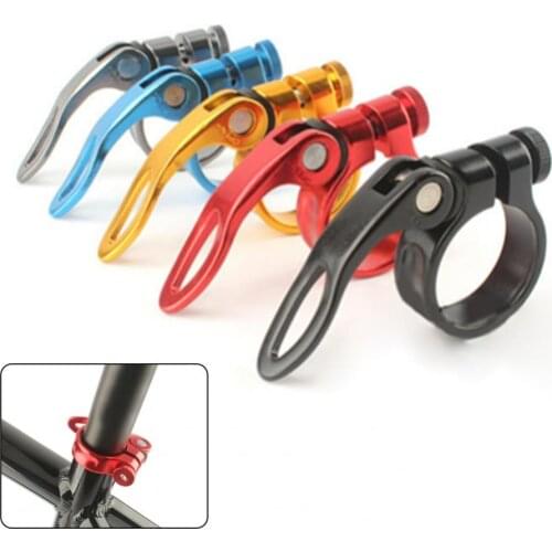 Seatpost Clamp High Strength Quick Release Aluminum Alloy Firm Fine Workmanship Seatpost Clip for MTB Bicycle Tube Clamp Seatpos