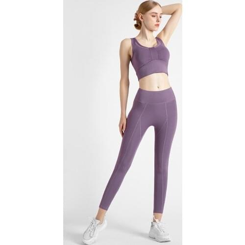 Women Slim Yoga Sets Elastic Running Sports Suits Gym Fitness Bras High Waist Leggings Girls Soft Tracksuit Training Sportwear