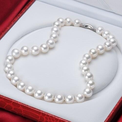 NYMPH 11-12mm Round Natural Pearl Jewelry Choker Necklace Real Freshwater Maxi Flaws Pearl Luxurious Wedding Gift For Women X303
