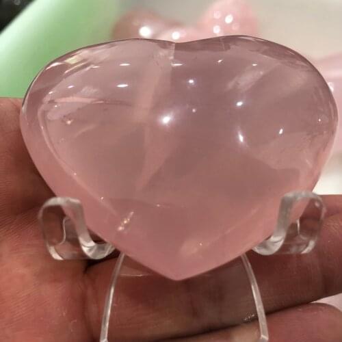 1pcs Natural polished quartz powder crystal heart healing