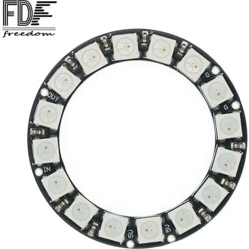 10PCS 16 Bit WS2812 5050 RGB LED full-color Original built-in driving lights NEW Round development board