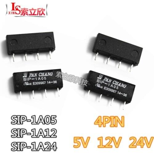 10PCS/lot NEW Relay SIP-1A05 SIP-1A12 SIP-1A24 SIP 1A24 SIP1A12 5V/12/24VD 1A 4PIN A group of normally open Dry reed relays