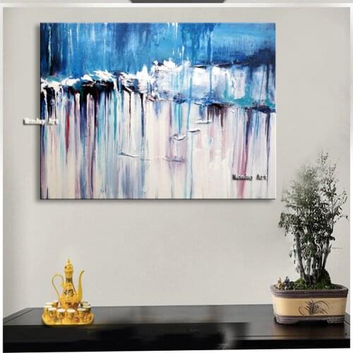 100%Hand Painted Oil Paintings on Canvas Gold Foil Abstract Painting Wall Picture for Living Room Home Decor Art No Framed