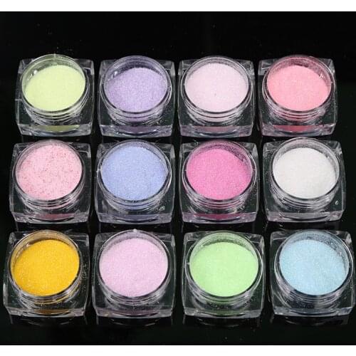 12 pcs/ A set Sequin Nail Glitter Different Nail Art Powder Sparkle Flakes Manicure Pigment