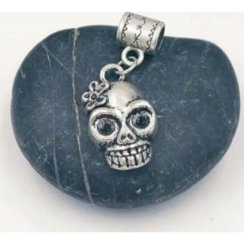 30 pcs Vintage Metal Mixed Steampunk Skull Head Beads European Charms Pendant For Bracelet Jewelry Making Handmde