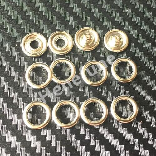 50Sets White/Silver 9.5mm Metal Prong Snap Buttons Fasteners Press Studs Poppers Baby Romper Buckle Snap for DIY Sewing Clothing