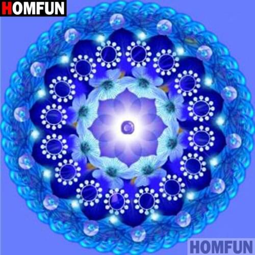 HOMFUN Full Square/Round Drill 5D DIY Diamond Painting "Mandala flower" 3D Embroidery Cross Stitch 5D Home Decor A17482