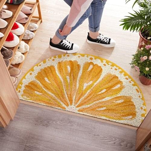 Watermelon And Orange PVC Semicircle Waterproof Doormat Home Living Room Bedroom Floor Decoration Non-slip Mats Carpet