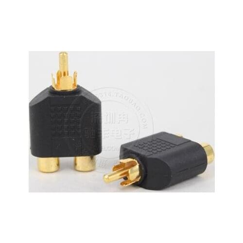 AV RCA Splitter Y Lotus Audio Video Plug Converter 1 Male to 2 Female Adapter Kit Color AV Jack RCA Plug To Double