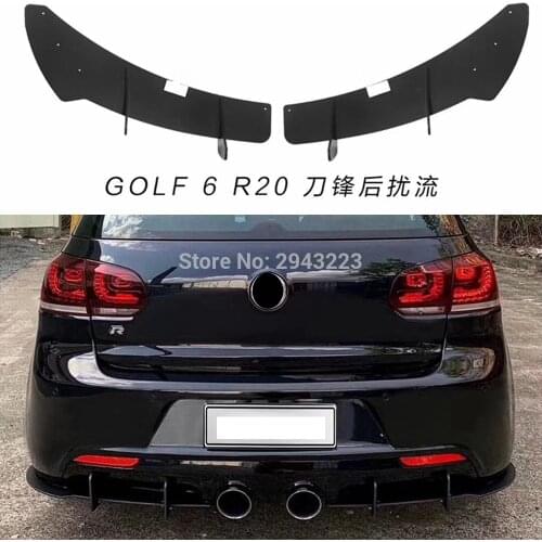 Auto Accessoris ABS Black Rear Bumper Lip Trunk Spoiler Rear Diffuser Protector 3Pcs For Volkswagen VW Golf 6 VII MK6 GTI R20