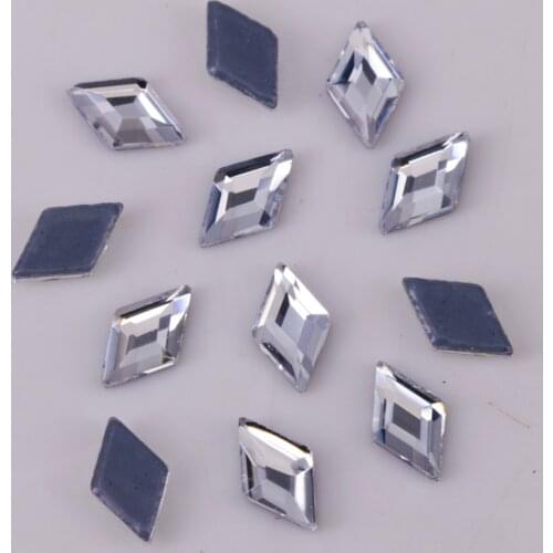 Lead Free AAA 3x5mm, 4x6.6mm Crystal Clear New Rhombus Flat Back Hotfix Rhinestones / Iron On Flat Back Crystals