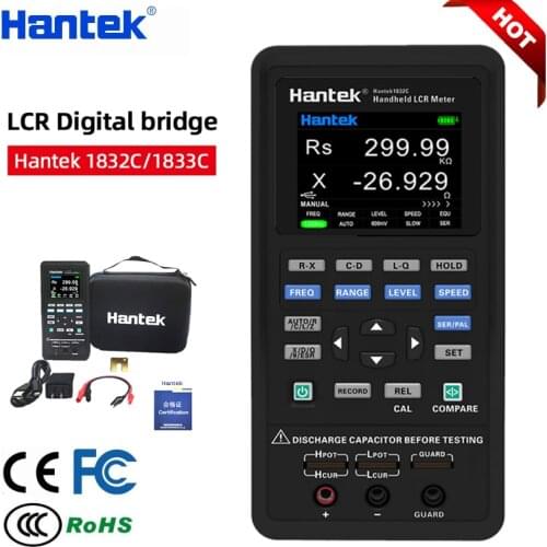 Hantek Digital LCR Meter 1832C 1833C Resistance Component Measurement TFT LCD Screen Type C Interface One-key Speed Measurement