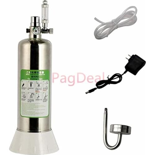 CO2 Generator System Carbon Dioxide Reactor Gauge Automatic Pressure Relief Valve Bubble Counter Plants Aquarium Steel Bottle