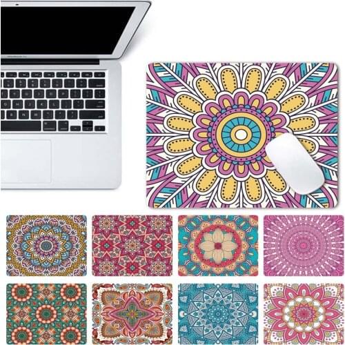 Mouse Pad Mandala Flower Pattern Mat Pad for Mouse Mice Office 21x25cm Mousepad PU Leather Waterproof Mats Deskpad