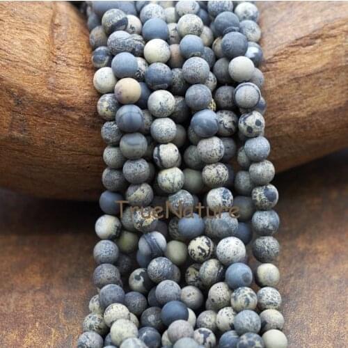Dull Polished Bead Loose Grass Flower Beads Full Strands Christmas Natural Matte Round Jewelry Findings Beads In 8 mm BE7884
