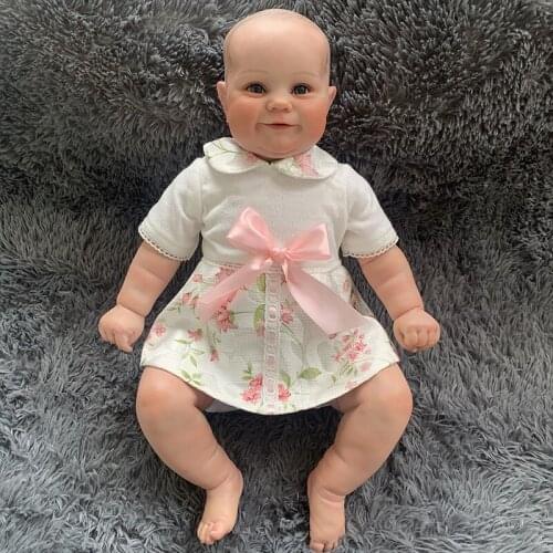 50CM Reborn Baby Doll Maddie Baby Fat Face Hand-drawing Hair Looklike Real Baby Doll Gift for Children Drop Shipping