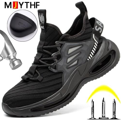 Men New Security Shoes Work Sneakers Steel Toe Shoes Indestructible Protective Shoes Mens Boots Puncture-Proof Industrial Shoes