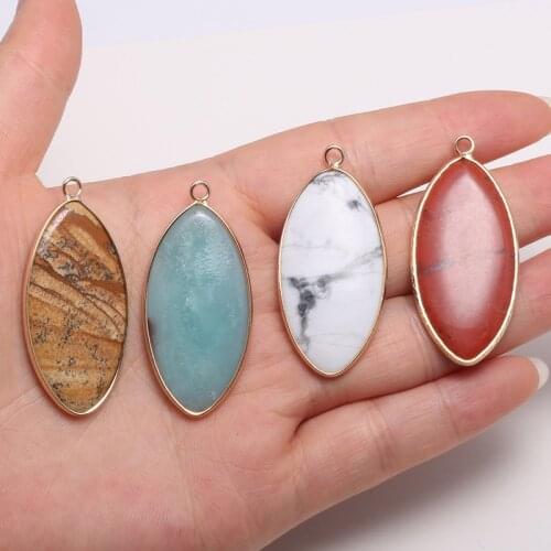 Natural Stone Pendant Water Drop Shaped Rainbow Stones Faceted Pendant Necklace For DIY Jewelry Best Birthday Gift Size 20x45mm