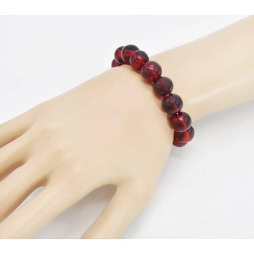 New Fashion Red Bodhi Hand Beaded Bracelet Simple Single Circle Acrylic Wrist Decorative Jewelry Accessories Wholesale