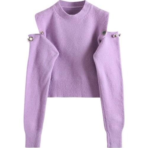 Off the shoulder Pullover womens sweater fall / winter 2020 new loose long sleeve T-shirt bottoming shirt