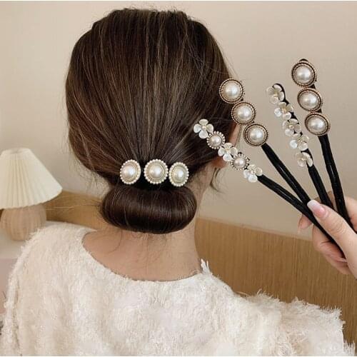 4 Styles Adjustable Elegant Pearl Hairpins for Women Hair Band Accessories Girls Make Up Hairbands Headwear Clips