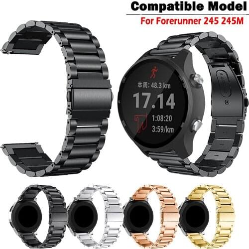 20MM Stainless Steel Strap For Garmin Forerunner 245 245M 645/Vivoactive 3 Music/Vivomove HR Smart Watch Wrist Band Metal Correa