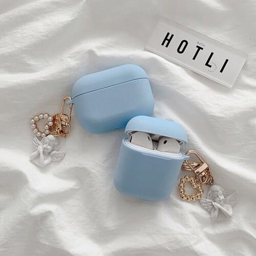 Luxury Ladys Pearl Angel Case for Apple AirPods Pro Case for AirPods 1 2 3 Case Bluetooth Headset Wireless Earphone Accessories