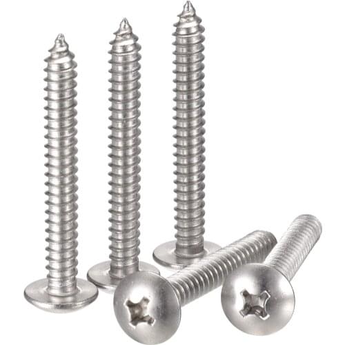 Uxcell Phillips Head Self Tapping Screws, #14 x 2" 304 Stainless Steel Wood Sheet Metal Screw 10pcs