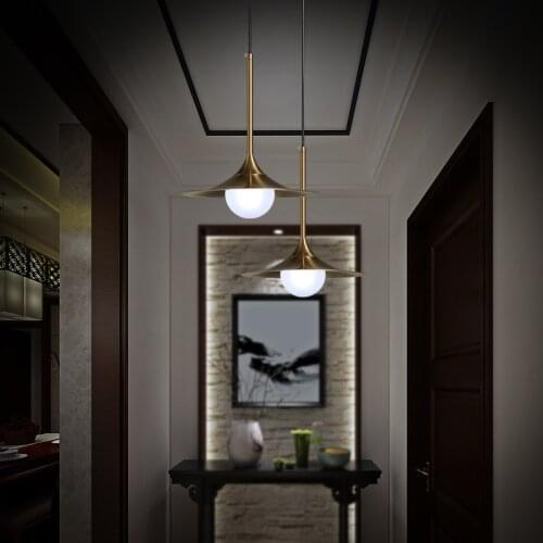 Nordic Modern Minimalist Glass Pendant Light Gold Gilt Iron Personality Cover Led Dining Room Bedroom Kitchen Hanging Light Bed