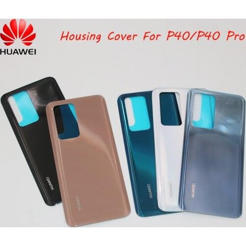 Huawei P40/P40 Pro Glass Back Housing Battery Cover Repair Panel Parts For P 40 P40Pro Rear Door Case With Adhesive Sticker&Logo