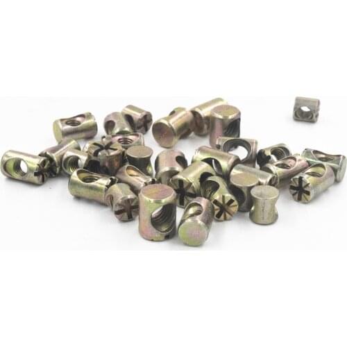 M6 M6*10 M6*13 Zine Alloy Chair Furniture Bed Crib Wood Dowel Barrel Philips Cross Recessed Hammer Nut