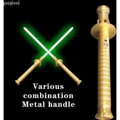 Pqbd Lightsaber RGB Color Change LED Light Flashing Metal Handle Lightsaber BladeChildren Gift