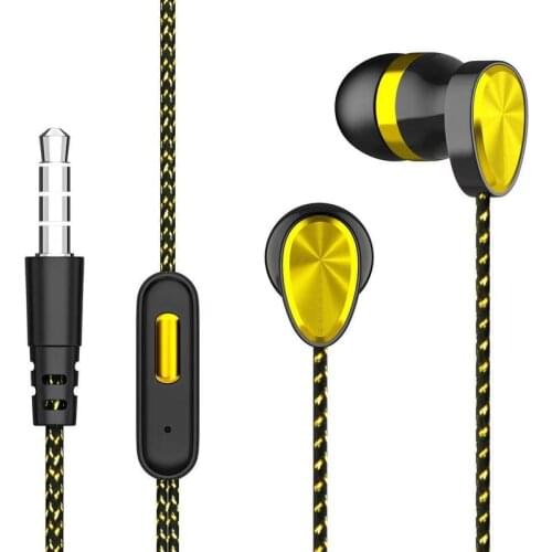 Woven Wiring Call Headset for Huawei In-ear 3.5 mm In-Ear Headset Deep Bass Sound Headphone Electroplate Earphones for Sports