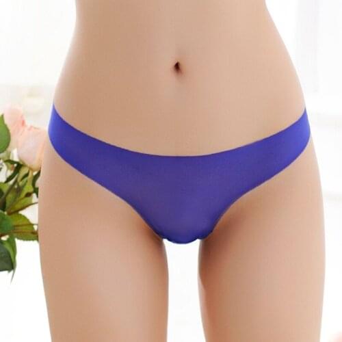 Mesh Panties for Women No Trace One-piece Ultra-thin Thong Ladies Sexy Solid Color Low Waist G-String