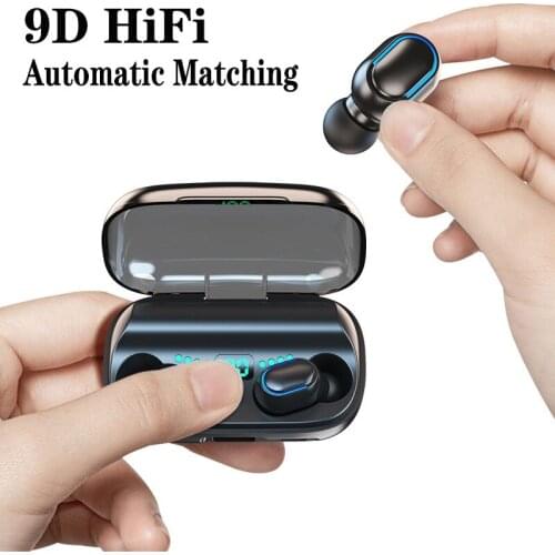 TWS 9D Stereo Earphones Bluetooth 5.0 Earphone Wireless Earpiece Headset HI-FI Earbuds HD Call Waterproof Sport Headphone