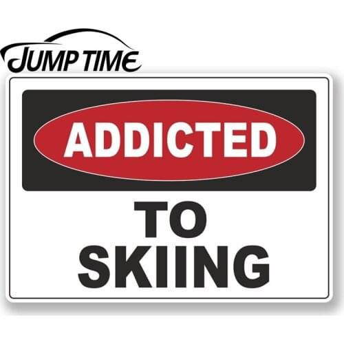 Jump Time for Addicted to Skiing Ski Vinyl Sticker Laptop Warning Funny Gift Car Assessoires Decals Vinyl Car Wrap DIY