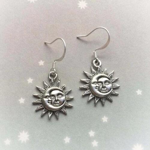 Sun and Moon Earrings,Celestial earrings for Women Nickel-free,witch Gift